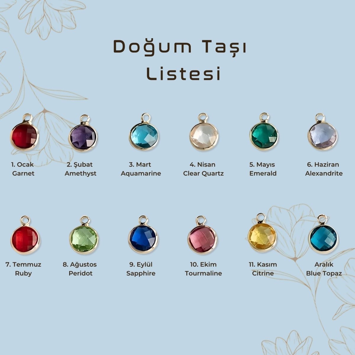 Doğum Taşlı Harf Kolye – Kişiye Özel İsimli ve Taşlı Kolye - Clicksy