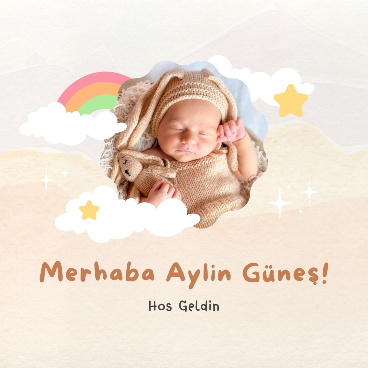 Kişiye Özel Yeni Doğan Bebek Fotoğraf Çerçevesi - Clicksy