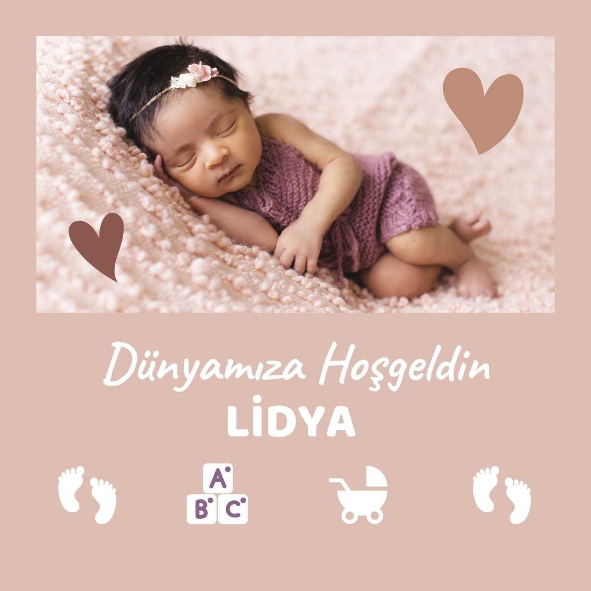 Kişiye Özel Yeni Doğan Bebek Fotoğraf Çerçevesi - Clicksy