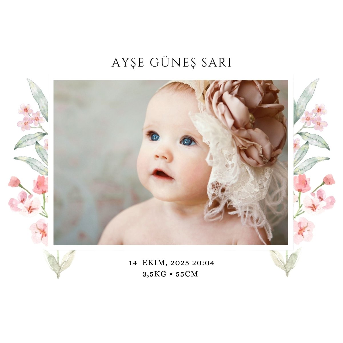 Kişiye Özel Yeni Doğan Bebek Fotoğraf Çerçevesi - Clicksy