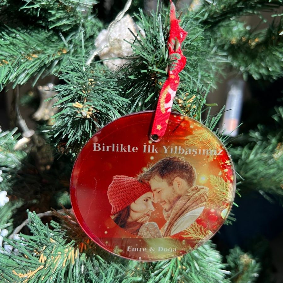 Sevgiliye Özel Cam Yılbaşı Süsü – İlk Yılbaşı Hatırası - Clicksy
