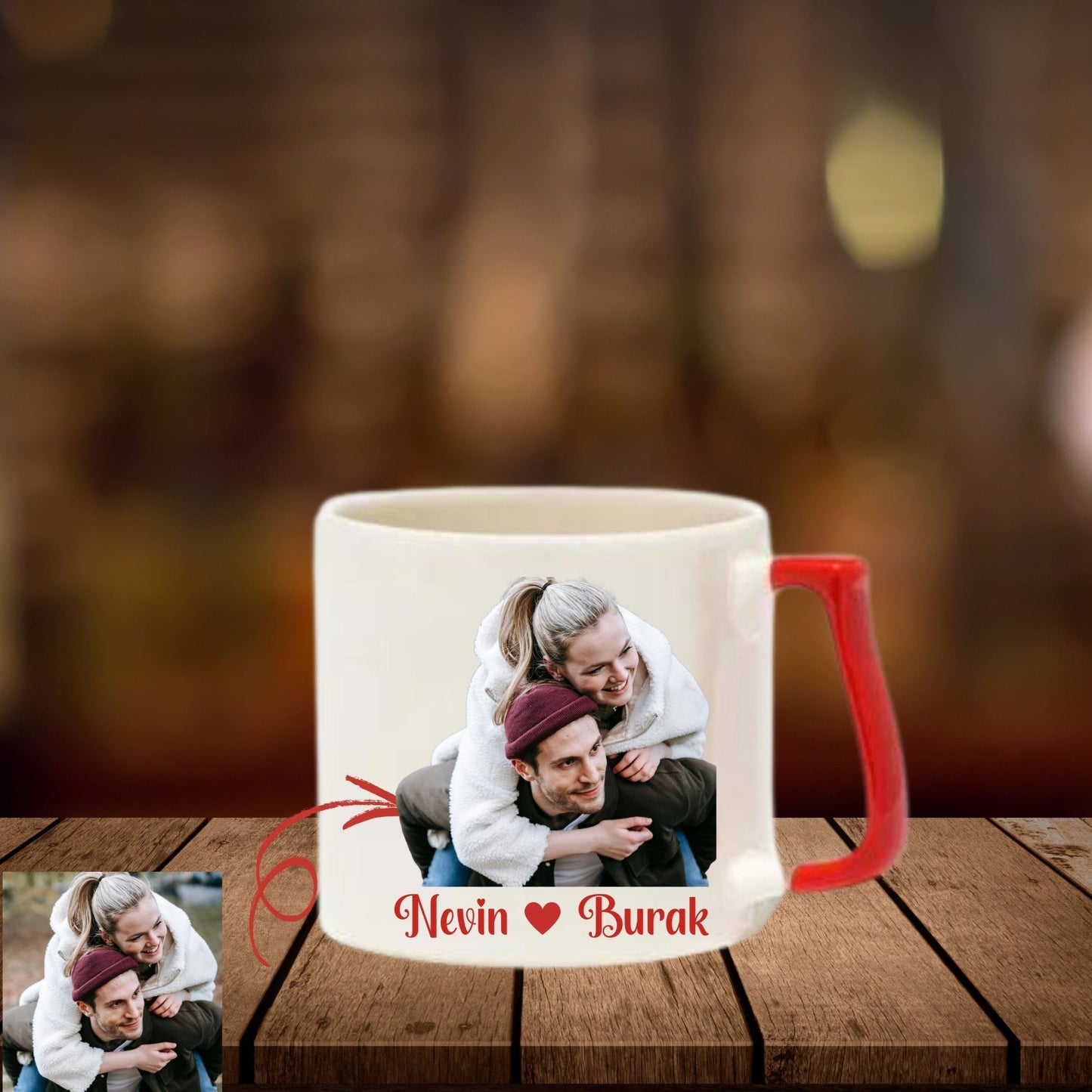 Sevgiliye Özel Fotoğraflı Kupa Bardak - Clicksy