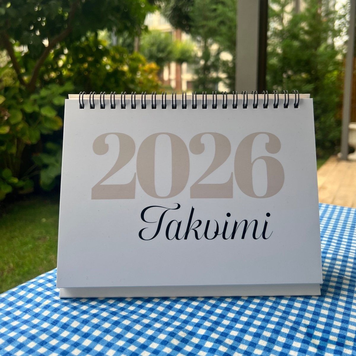 2026 Mevsimler Masa Takvimi – Beyaz Renk Spiral Takvim 21x15 cm. Yatay - Clicksy