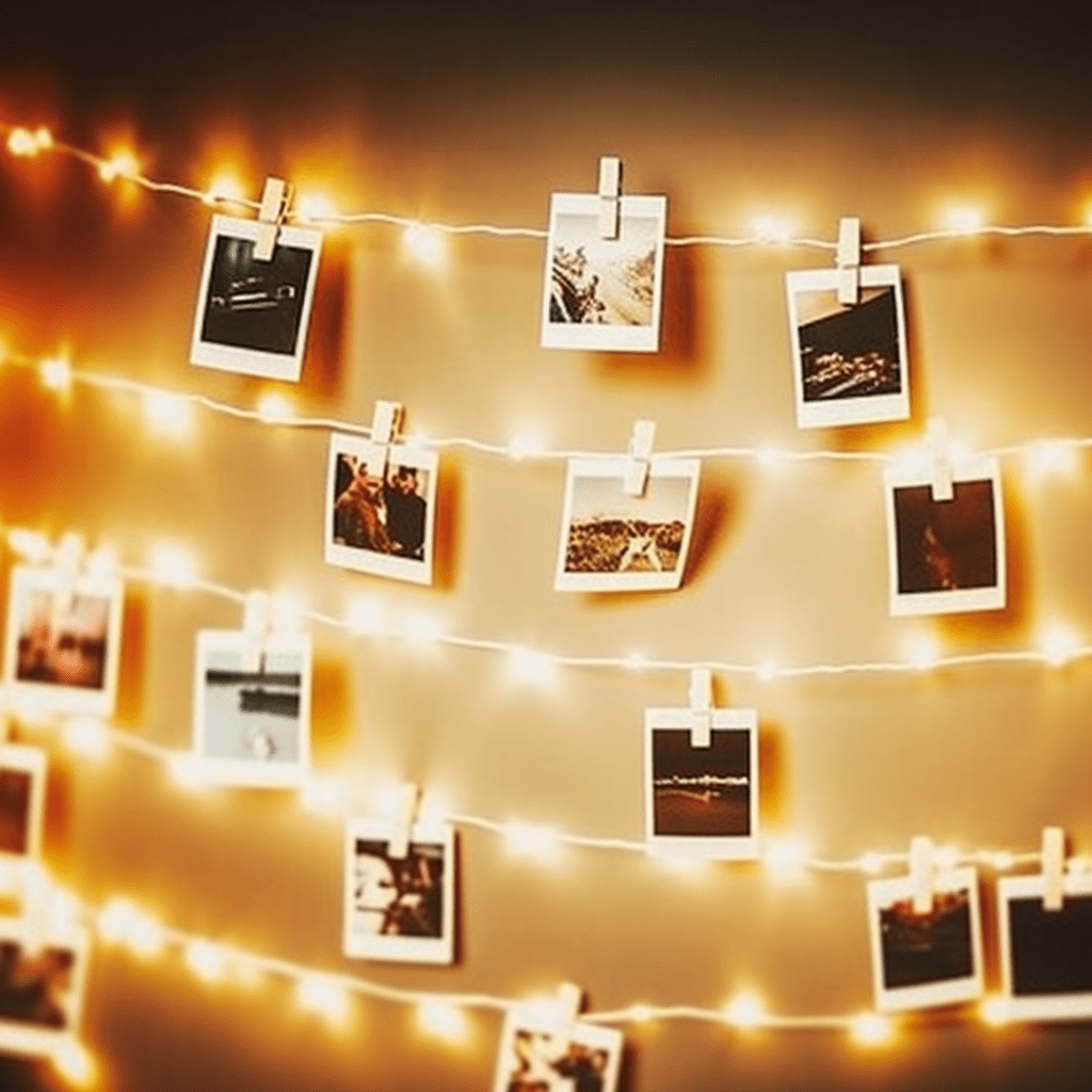 5 Metre Günışığı LED Işık ve Ahşap Mandallı Fotoğraf Asma Seti - Clicksy