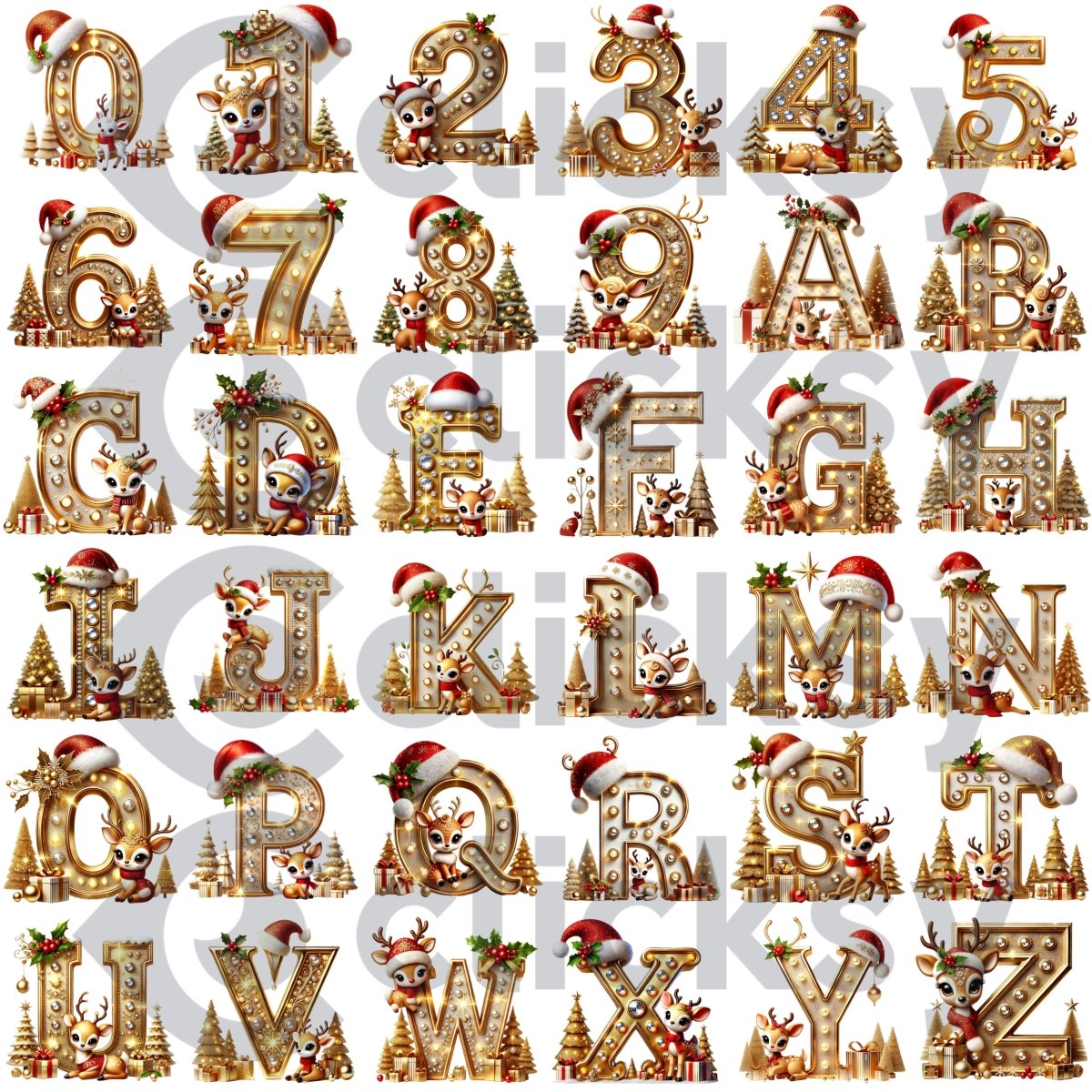 Yılbaşı Altın Sarısı Tasarımlı Harf ve İsim Kupa Bardak – Kişiye Özel & Kırmızı Kulplu - Clicksy